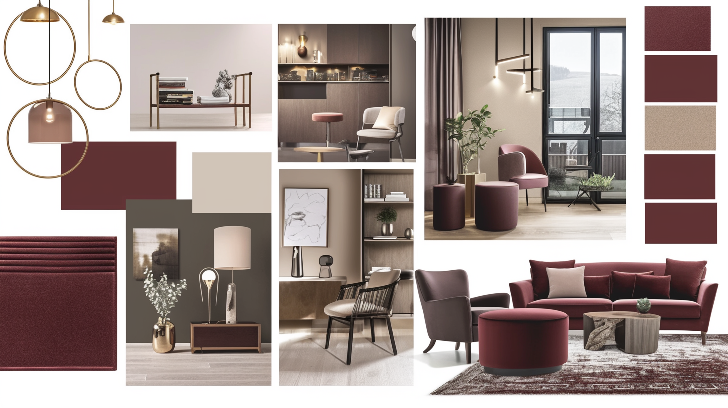 Salon moderne Bordeaux avec couleurs terroir et mobilier upcyclé